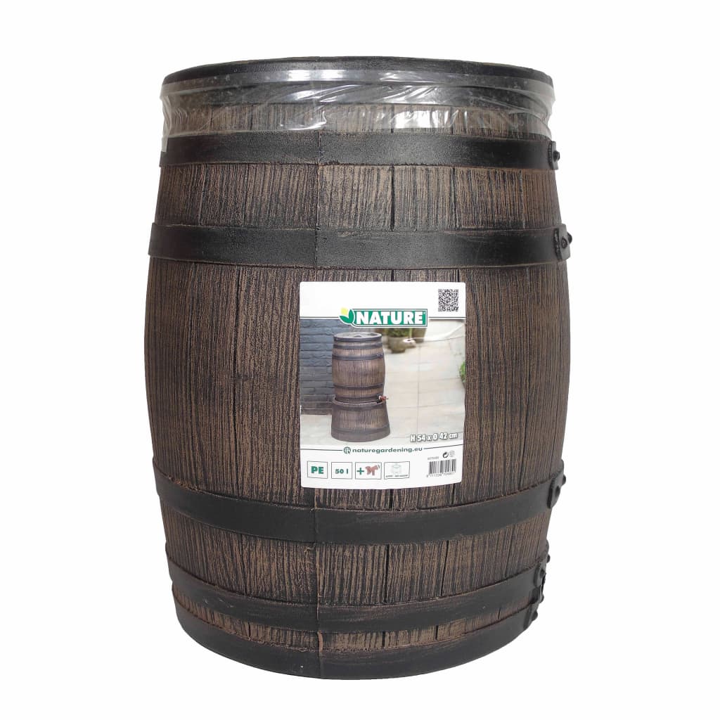 Nature Rain Barrel z drewnianym 50 l 38x49,5 cm brązu