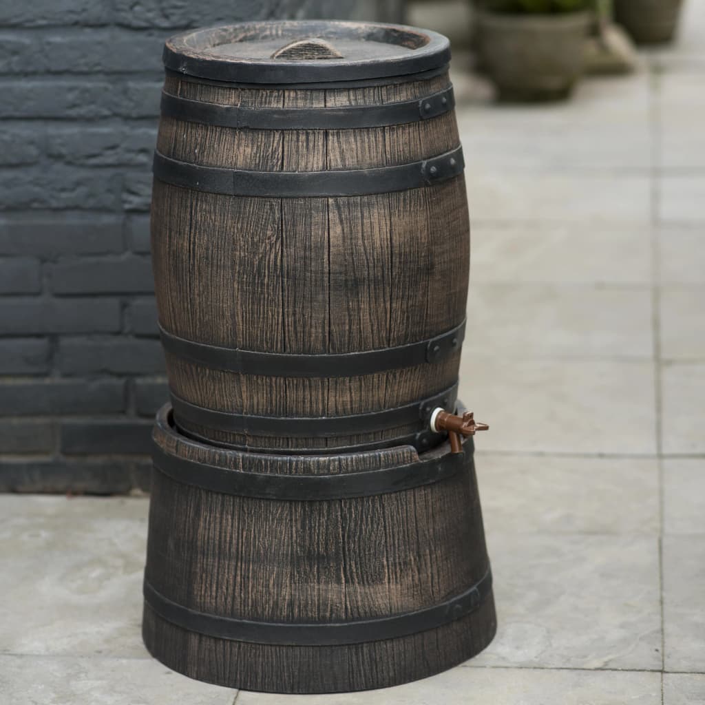 Standard naturale per canna di pioggia con look a legna 45x28,5 cm marrone
