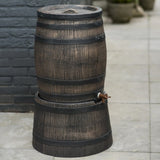 Standard naturale per canna di pioggia con look a legna 45x28,5 cm marrone