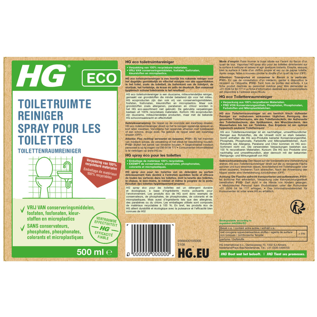 HG ECO WC čistilec 500 ml