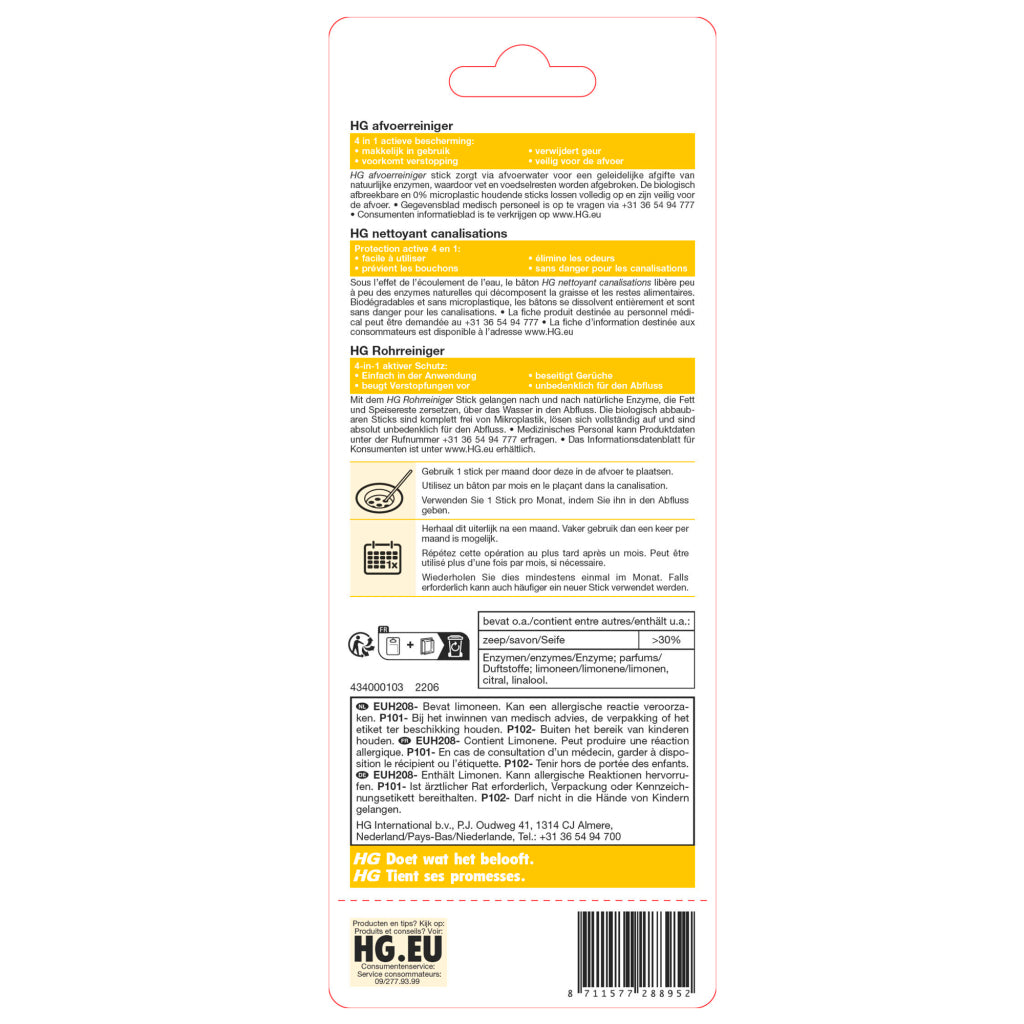 Hg Drain Cleaning Stick 6 pezzi