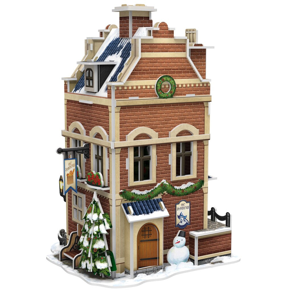 Kubikfun 3D -Puzzle Hollands Huisje Winter Bäckerei + Licht 65 Teile