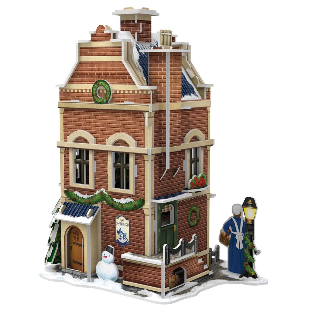 Kubikfun 3D -Puzzle Hollands Huisje Winter Bäckerei + Licht 65 Teile