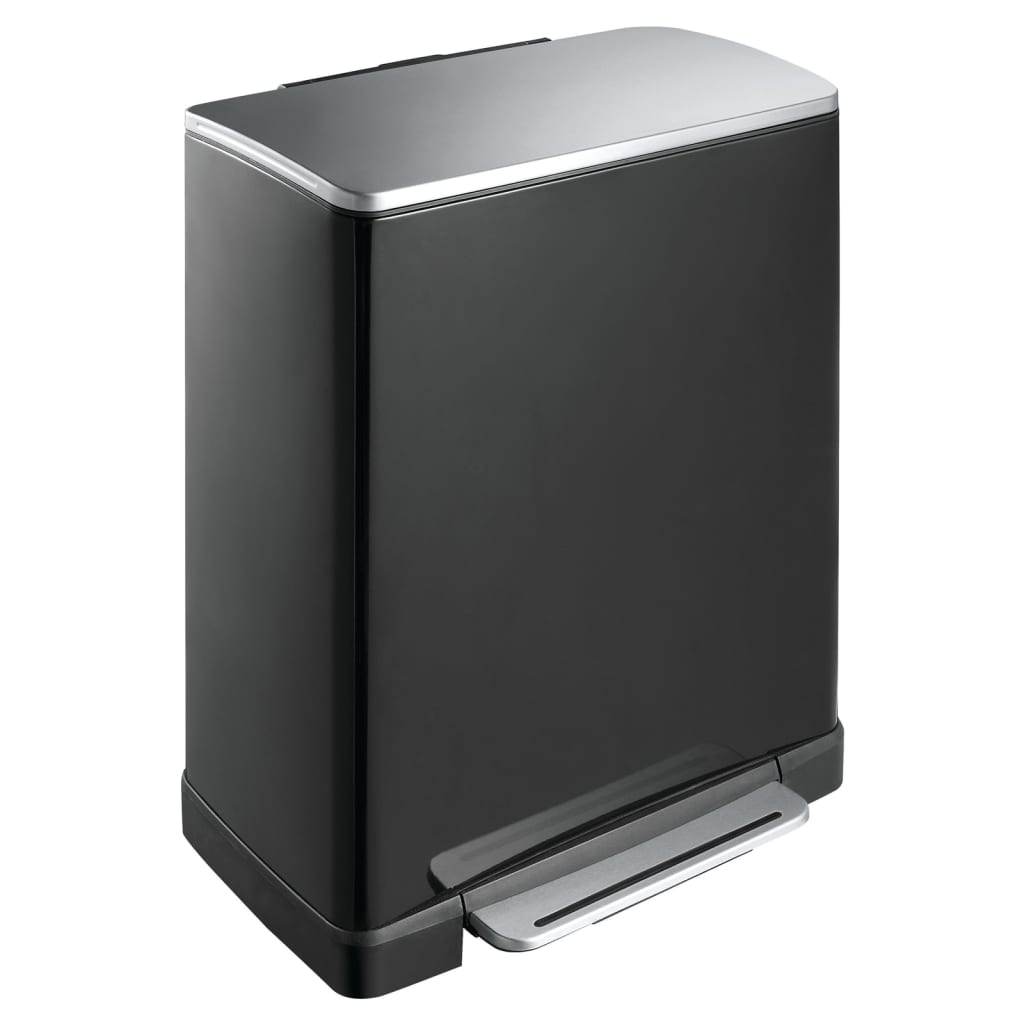 Eko Eko Pedal Bin E-Cube 28 l+18 l Mattzwart
