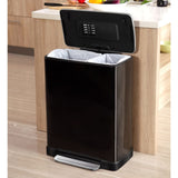 Eko Eko Pedal Bin E-Cube 28 l+18 l Mattzwart