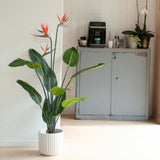 Planta de arte esmeralda esmeralda con maceta y flores Strelitzia 120 cm