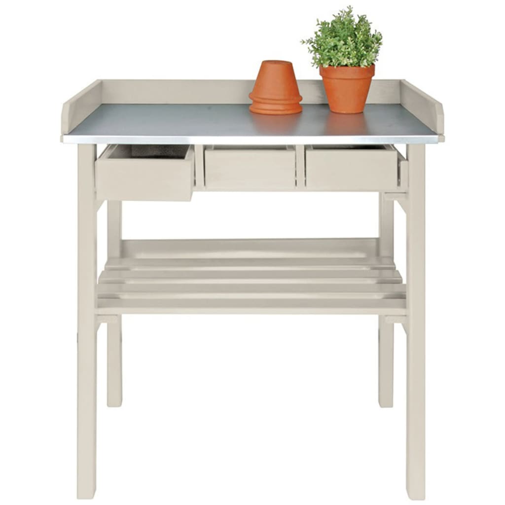 ESSCHERT Design ESSCHERT Design Garden Work Table s predali (bela) CF29W
