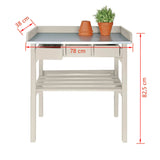 ESSCHERT Design ESSCHERT Design Garden Work Table s predali (bela) CF29W