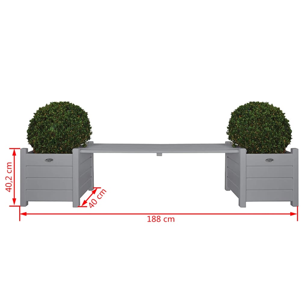Esschert Design Esschert Design divano con fioriera grigio CF33G