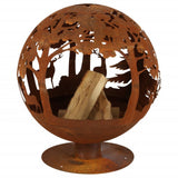 Esschert Design Esschert Design Fuoco ciotola Laser Cut 57,5 ​​x 57,5 ​​x 66 cm Rust FF261