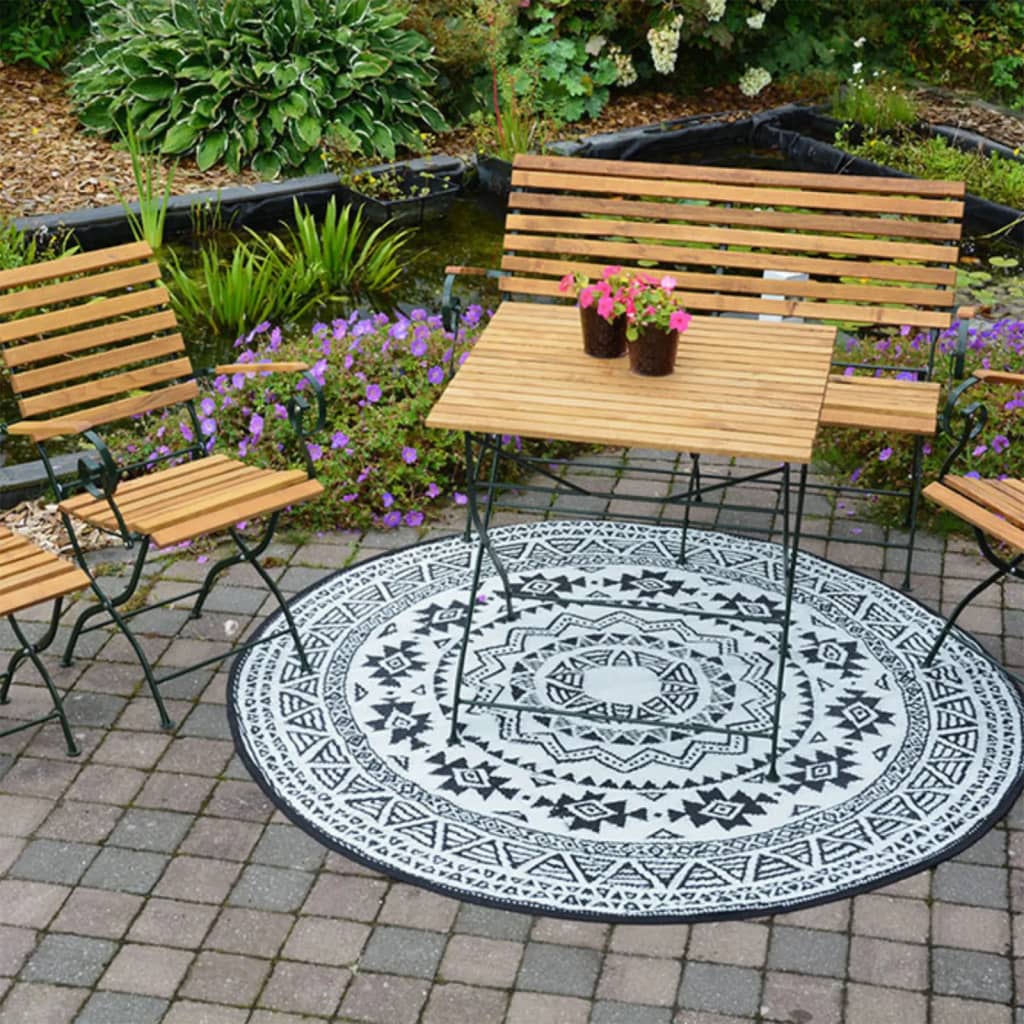 Esschert Design Esschert Design tappeto all'aperto 180 cm OC18 bianco e nero