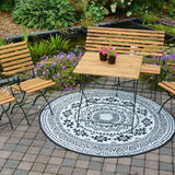 Esschert Design Esschert Design tappeto all'aperto 180 cm OC18 bianco e nero