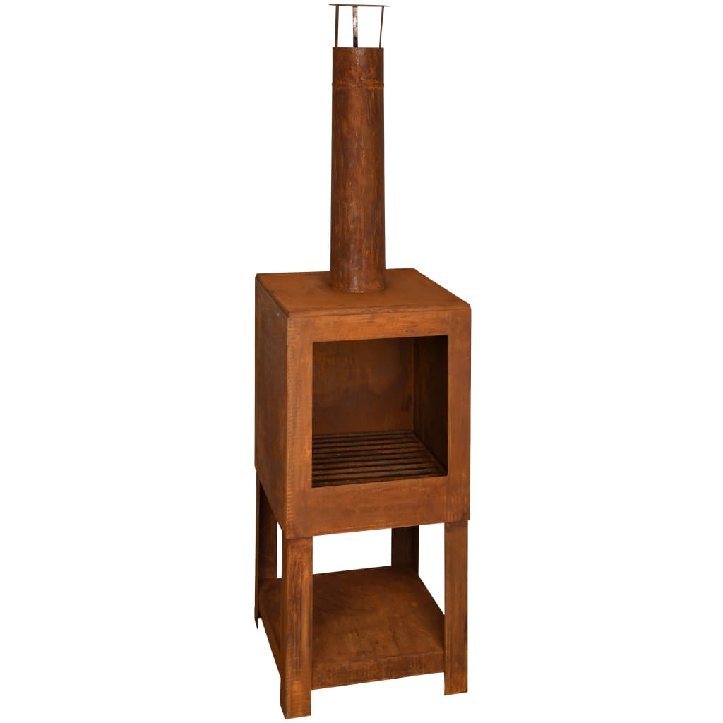 Esschert Design Esschert Design Garden fireplace with wood storage rust -colored FF298