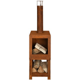 Esschert Design Esschert Design Garden fireplace with wood storage rust -colored FF298