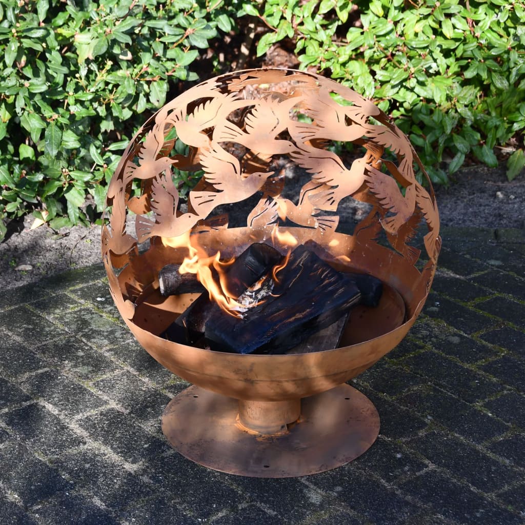 Esschert Design Esschert Design Fireplace Laser Cut birds Rust -colored