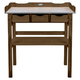 Esschert Design Tavolo da bottie Esschert Design con cassetti marroni
