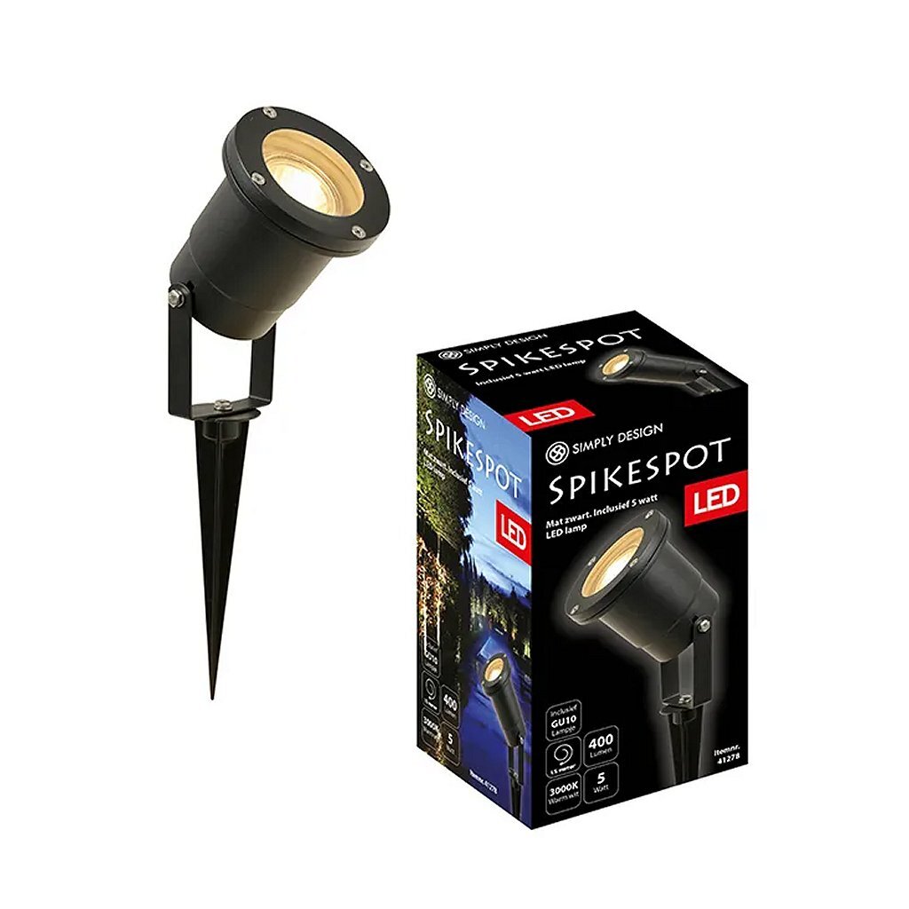 Jednoduše design LED SPIKESPOT GU10 5W 3000K Black Metal
