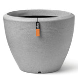 Capi Flowerpot Arc Granit verjüngt niedrig 48x35 cm Elfenbeinfarbe