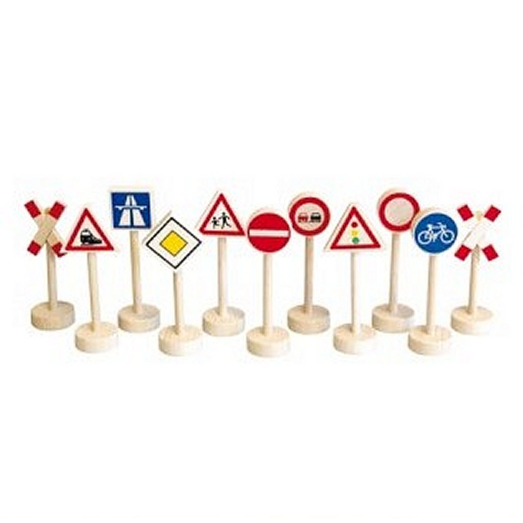Semplicemente per bambini segnali stradali in legno 12 pezzi
