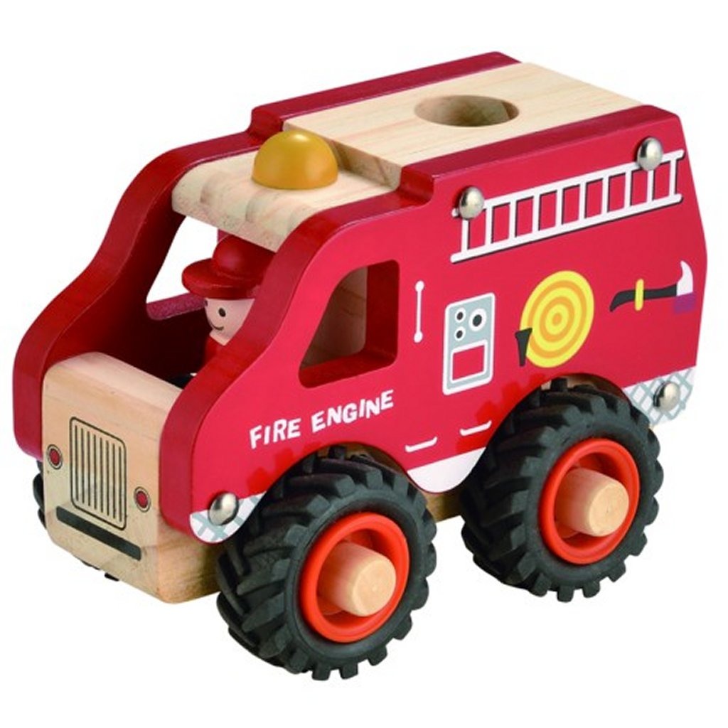 Semplicemente per bambini camion dei pompieri in legno