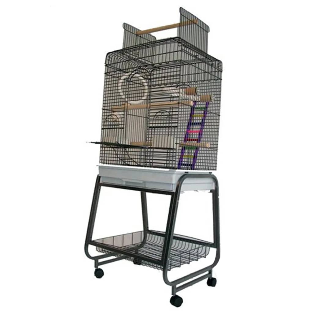 Strong Parrot Cage Villa Aurelia 56x43x154 cm Silver Grey 93025