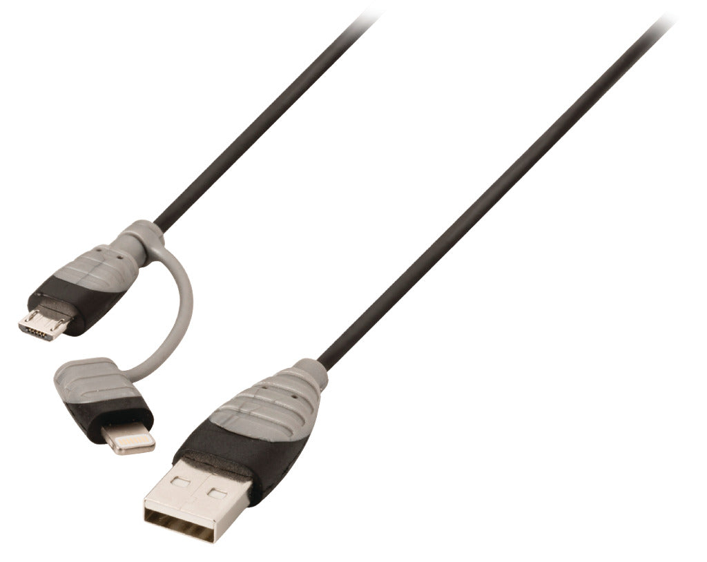 Bandridge BBM39400B10 2-in-1-Daten und Ladungskabel USB Micro-B Männlich + LightNingAdapter-A männlich 1,00 m Schwarz