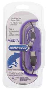 Bandridge BBM39400B10 2-in-1-Daten und Ladungskabel USB Micro-B Männlich + LightNingAdapter-A männlich 1,00 m Schwarz