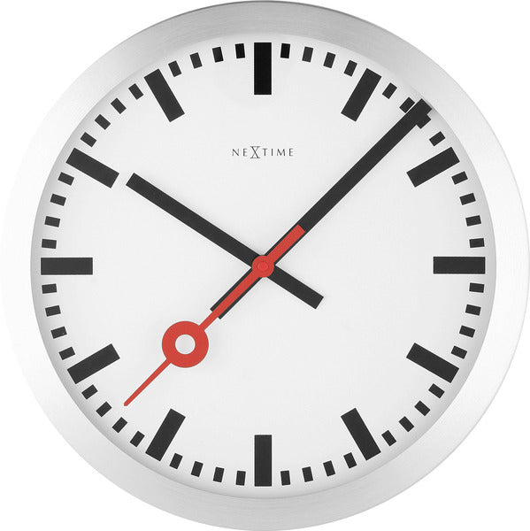 Nextime Nextime NE-3999st Wall Clock Slide. 35 cm, borstat aluminium, #039;
