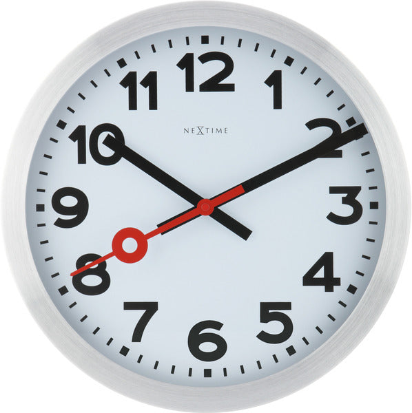 NEXTIME NE-3999AR WALL-Uhr Schieber. 35 cm, gebürstetes Aluminium, #039;