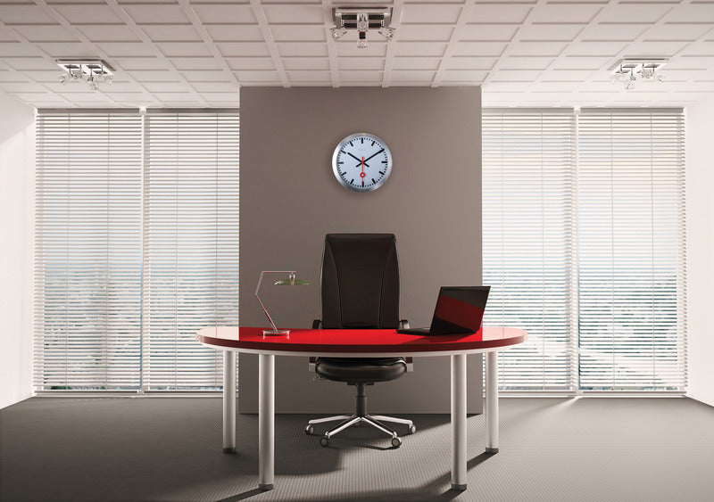 NEXTIME NE-3999AR WALL-Uhr Schieber. 35 cm, gebürstetes Aluminium, #039;