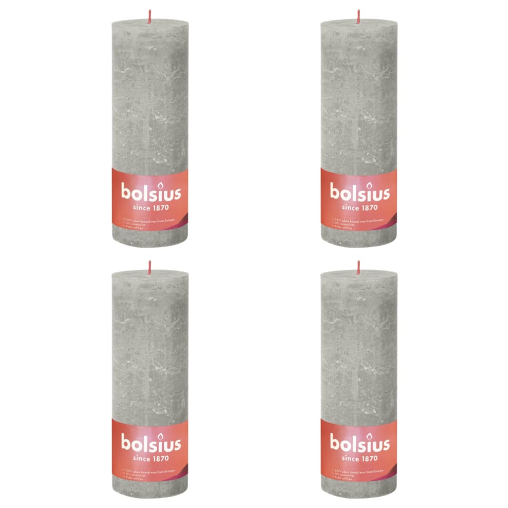 Bolsius Bolsius Stollen Shine 4 St Rustiek 190x68 mm sabbioso grigio