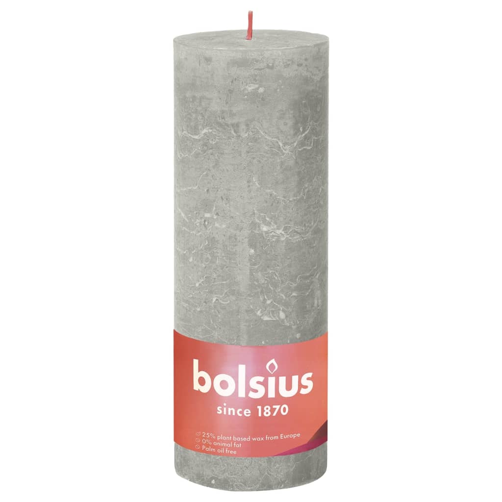 Bolsius Bolsius Stollen Shine 4 St Rustiek 190x68 mm sabbioso grigio