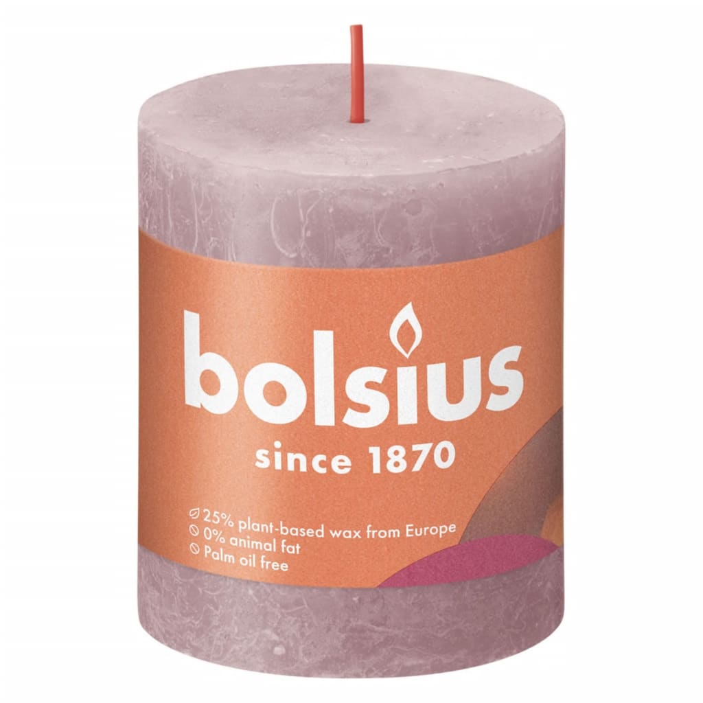 Bolsius Bolsius Stollen Shine 4 St Rustic 80x68 mm Ash rosa