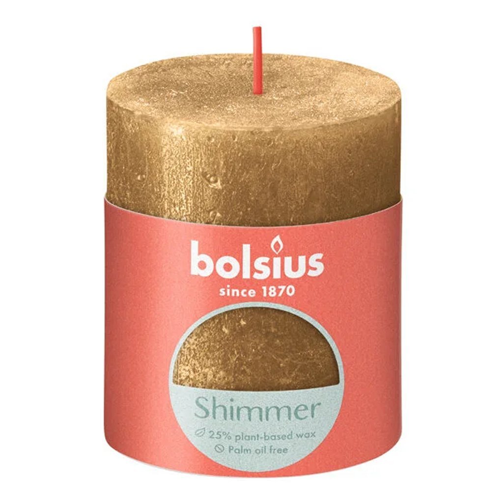 Bolsius Stub Candle Shimmer 8X6.8 cm Gold