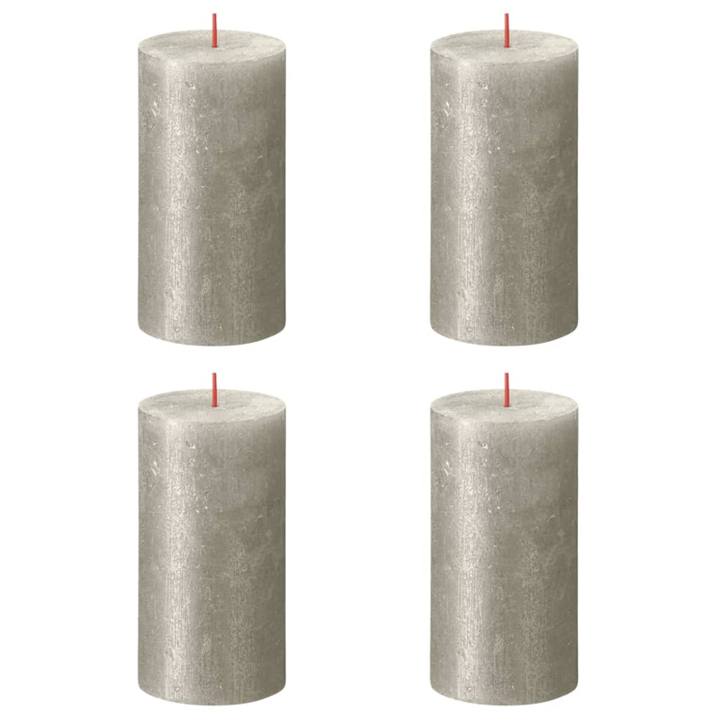 Bolsius Bolsius Stollen Shimmer Shimmer 4 St rustikal 130 x 68 mm Champagnerfarbe