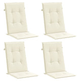 Coussins de chaise de jardin vidaxl 4 ST High arrière 120x50x3 cm Crème de tissu -colore
