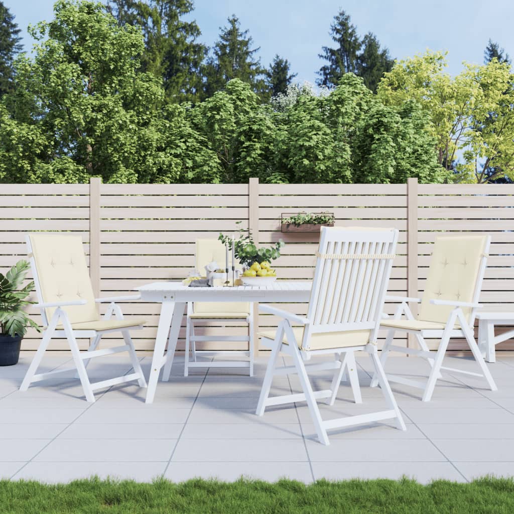 Coussins de chaise de jardin vidaxl 4 ST High arrière 120x50x3 cm Crème de tissu -colore