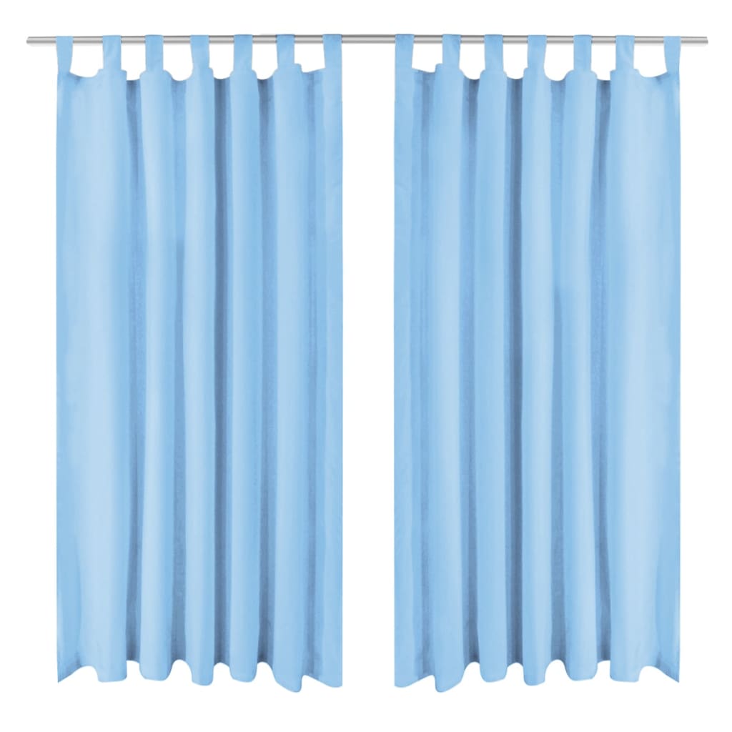 Vidaxl Micro-Satin Gardinen mat Schlësselen 140x17 cm türkis 2 STS
