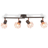 Vidaxl taklampe med 4 søkelys E14 Svart og kobber