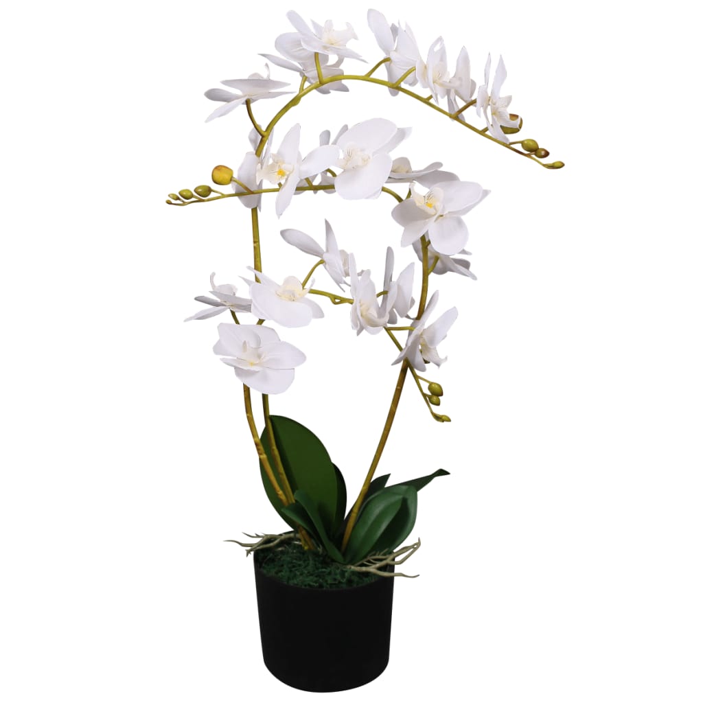 Vidaxl Artificial Plant Orchid with Pot 65 cm White