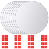 Vidaxl 8 st mirror tiles round glass