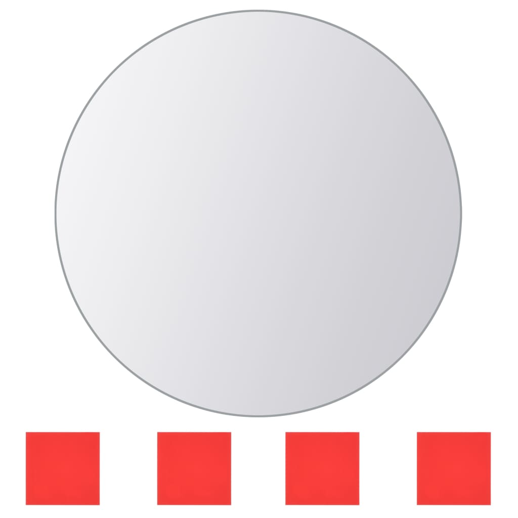 Vidaxl 8 st mirror tiles round glass