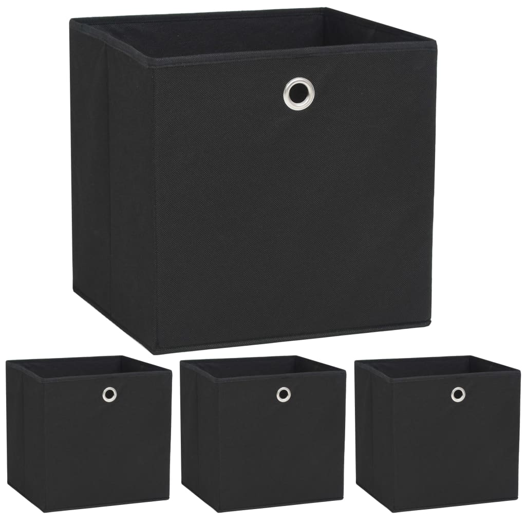 Úložné boxy Vidaxl 4 ks 32x32x32 cm Netkaná látka černá