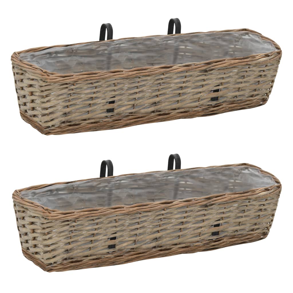 Vidaxl Balkon 2 PCs 60 cm Weiden mit PE -Futter