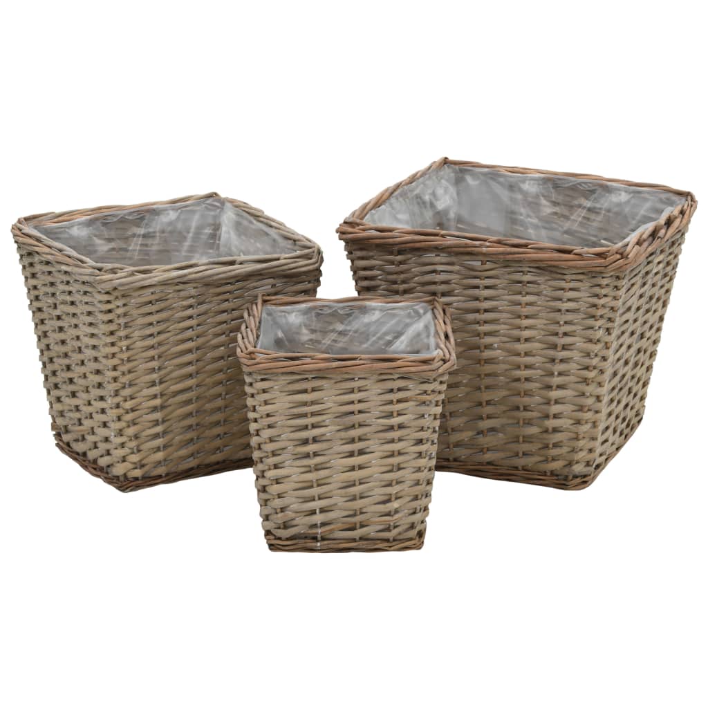 Vidaxl Planzters hunn 3 St Wicker mat Pe