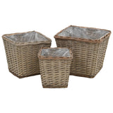 Vidaxl Planzters hunn 3 St Wicker mat Pe