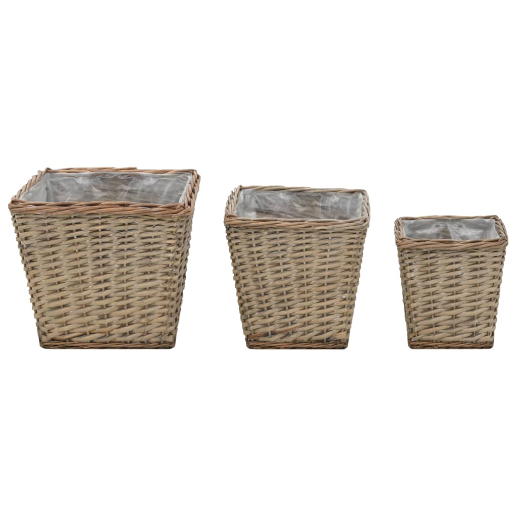 Vidaxl Planzters hunn 3 St Wicker mat Pe