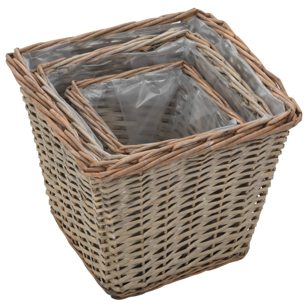 Vidaxl Planzters hunn 3 St Wicker mat Pe