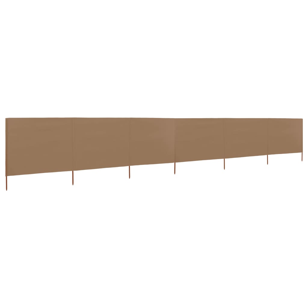 Vidaxl Windshilield 6 Panels 800x80 cm Stoffer Taupe