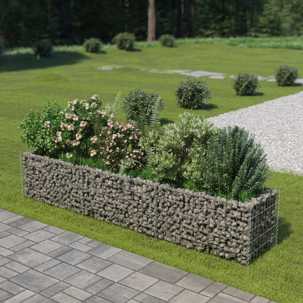 Vidaxl Gabion Planter surélevé 270x50x50 cm en acier galvanisé